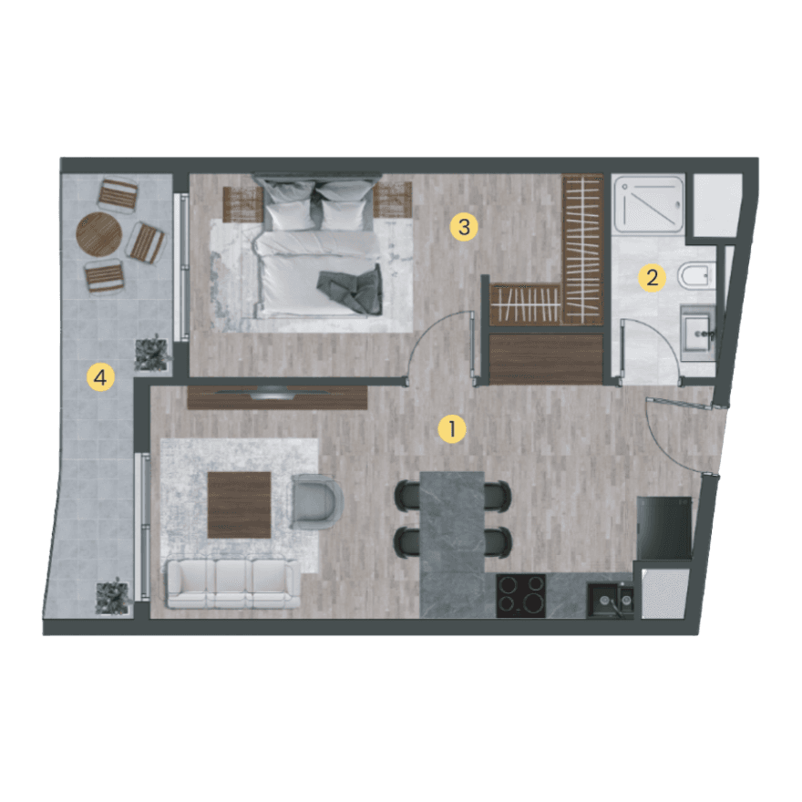 Orion Towers İncek 1+1 floor plan
