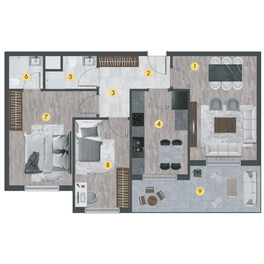 Orion Towers İncek 2+1 floor plan