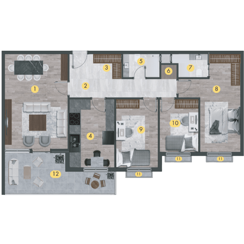 Orion Towers İncek 3+1 floor plan