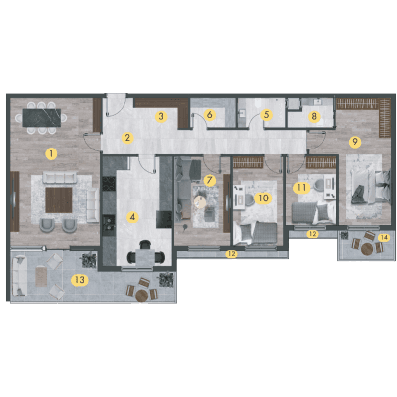 Orion Towers İncek 4+1 floor plan