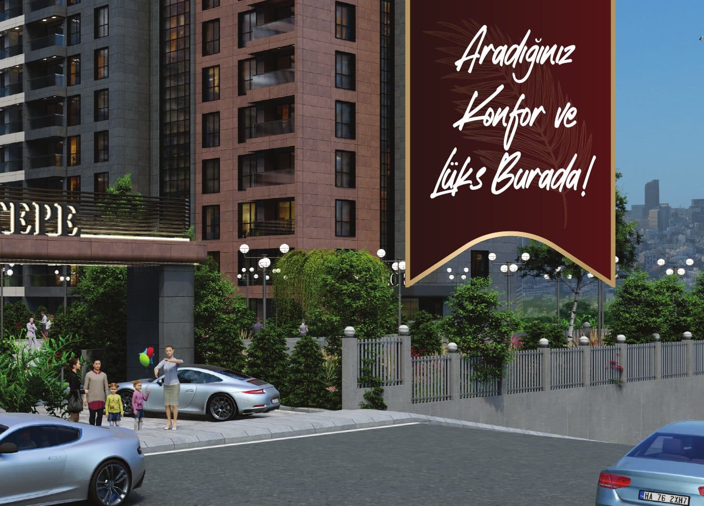 Orion Beytepe street and entrance perspective