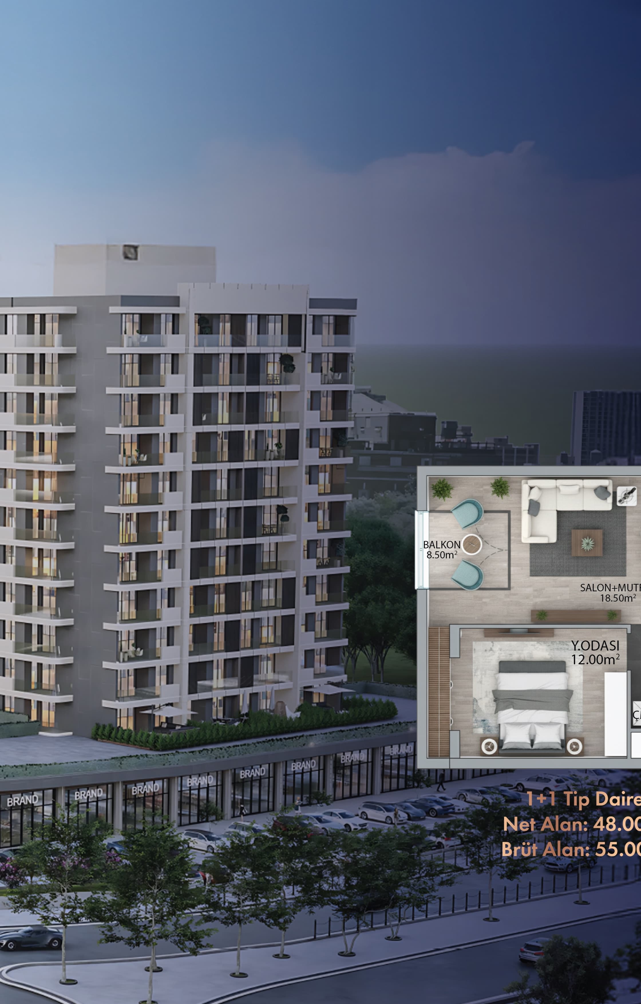Orion Yaşamkent towers and high-street shops